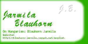 jarmila blauhorn business card